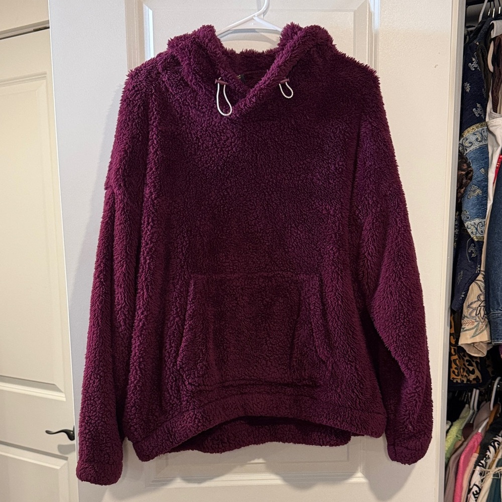 Plush Burgundy Women's Cowl Neck Sweater